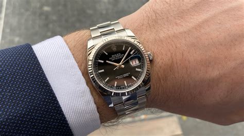 datejust rolex 36 mm|Rolex Datejust 36mm on wrist.